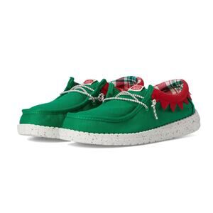 Hey Dude Boys Wally Holiday Elf Slip-On Casual Shoes Size 3 Green Red NWOB